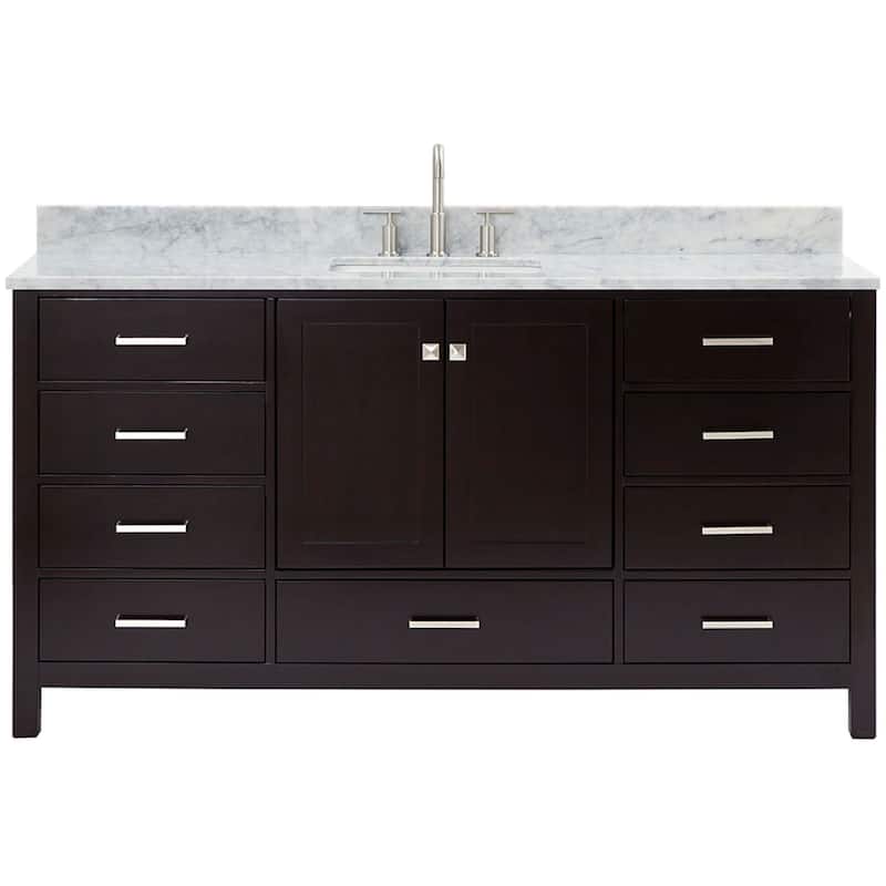 Ariel A067SCW2RVO Cambridge 67" Free Standing Single Rectangular Basin - Espresso - Espresso Finish