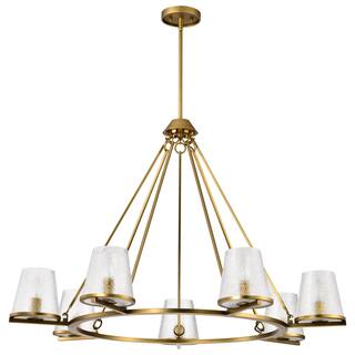 Valentine 7 Light Chandelier Vintage Brass Finish Hammered Glass - Vintage Brass