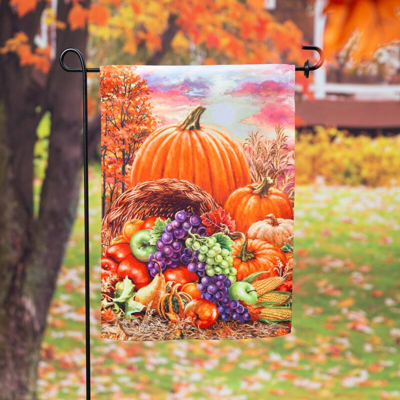 Plentiful Harvest Suede Garden Flag