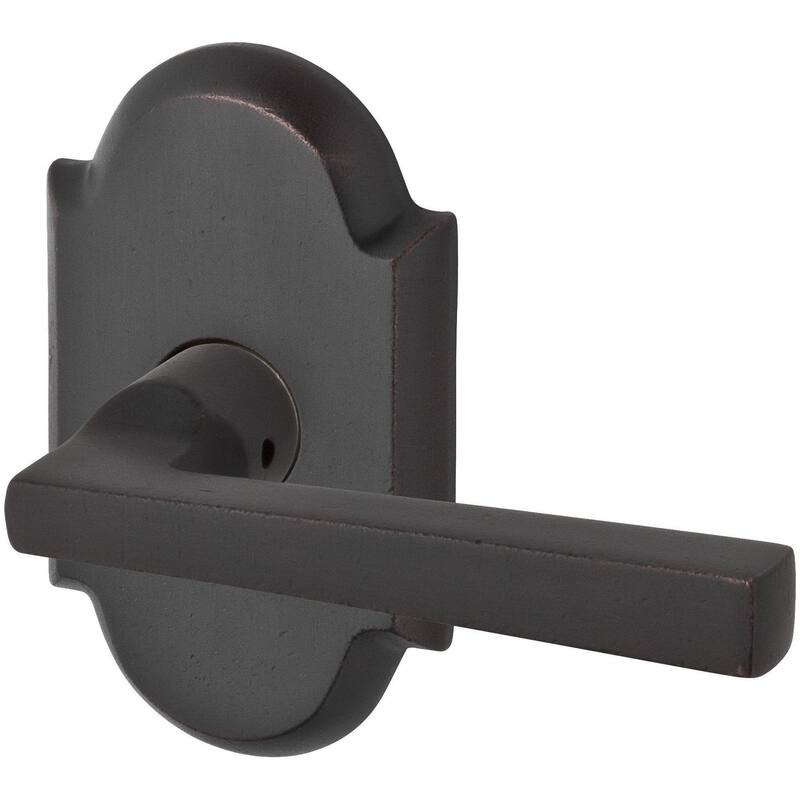Baldwin Taper Keyed Entry Single Cylinder Leverset with Rustic Arch - Dark Bronze