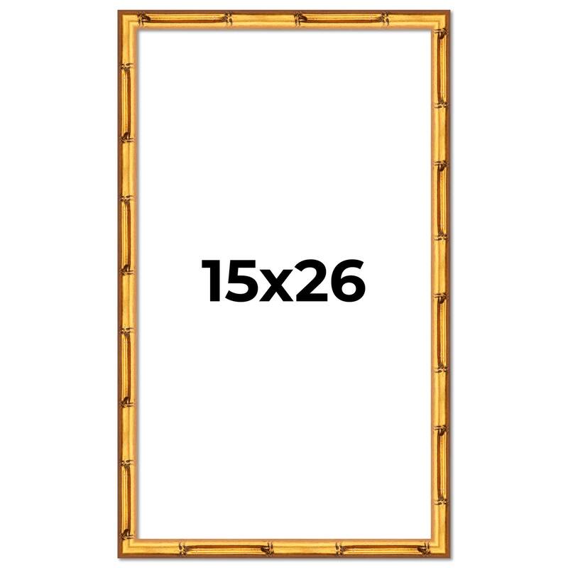 15x26 Frame Gold Bamboo Picture Frame Modern Photo Frame Includes UV Acrylic Shatter Guard Front Acid Free Foam Backing Board
