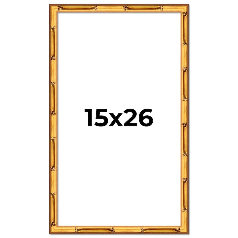 15x26 Frame Gold Bamboo Solid Wood Picture Frame | 1 Inch Moulding