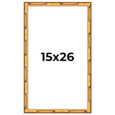 15x26 Frame Gold Bamboo Solid Wood Picture Frame | 1 Inch Moulding