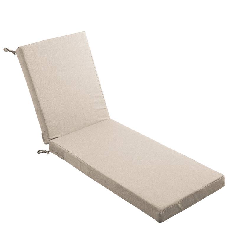Gymojoy 72x22x3.5 Inch Outdoor Chaise Lounge Cushion, Waterproof Patio & Pool Chair Cushion with Removable Cover - Beige - 1 Set
