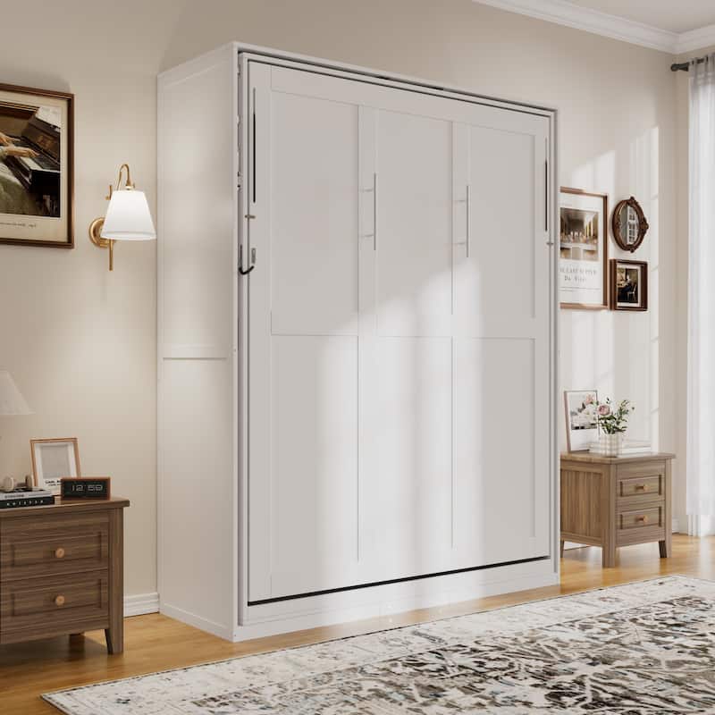 Queen Murphy Bed 360° Rotating Hidden Storage Racks Cabinet Wall Bed