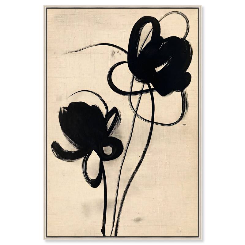 Florals in the Minimal I Canvas by Art Remedy - Silver - 30" x 45"