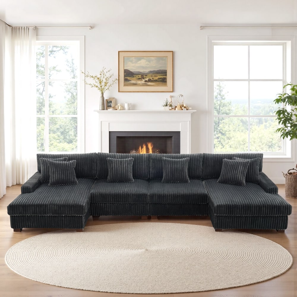 Anne 150" W Oversized Upholstered Modular Sectional Sofa
