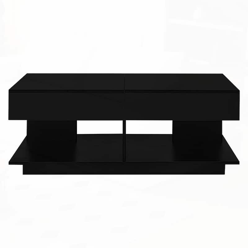 Extendable Coffee Table with Multiple Storage Compartments