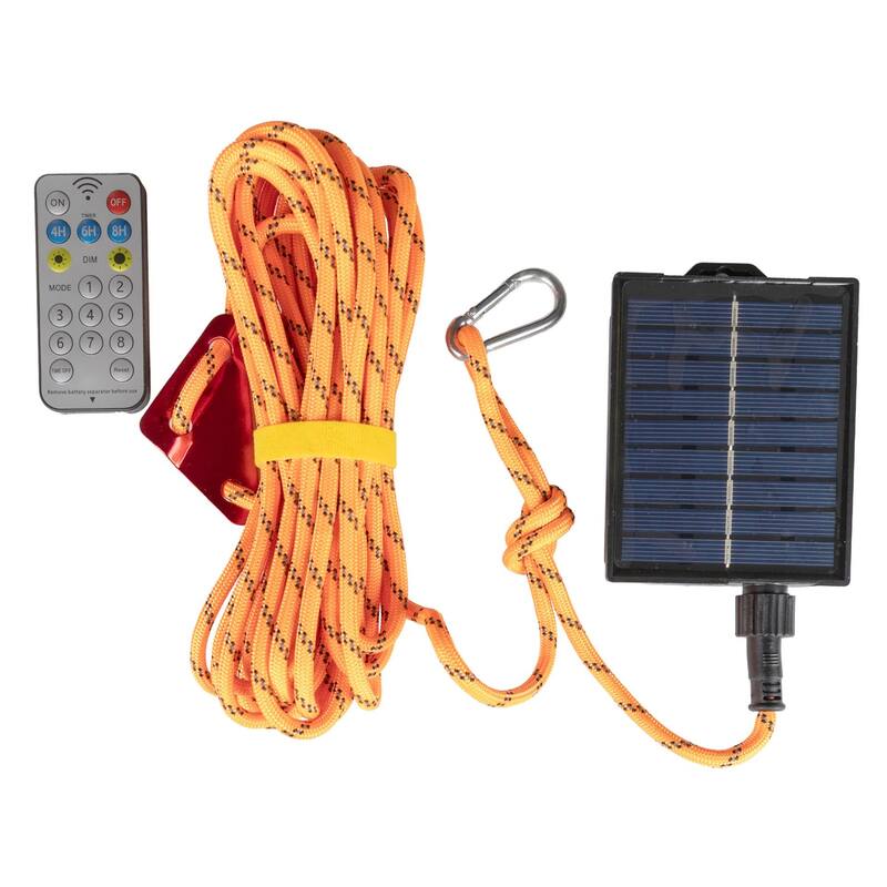 Novelty Lights Solar Paracord Rope, 23ft Green Glow Rope with Remote