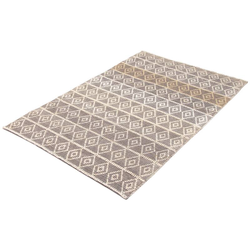 ECARPETGALLERY Braid weave Sienna Grey Wool Rug - 5'0 x 8'0