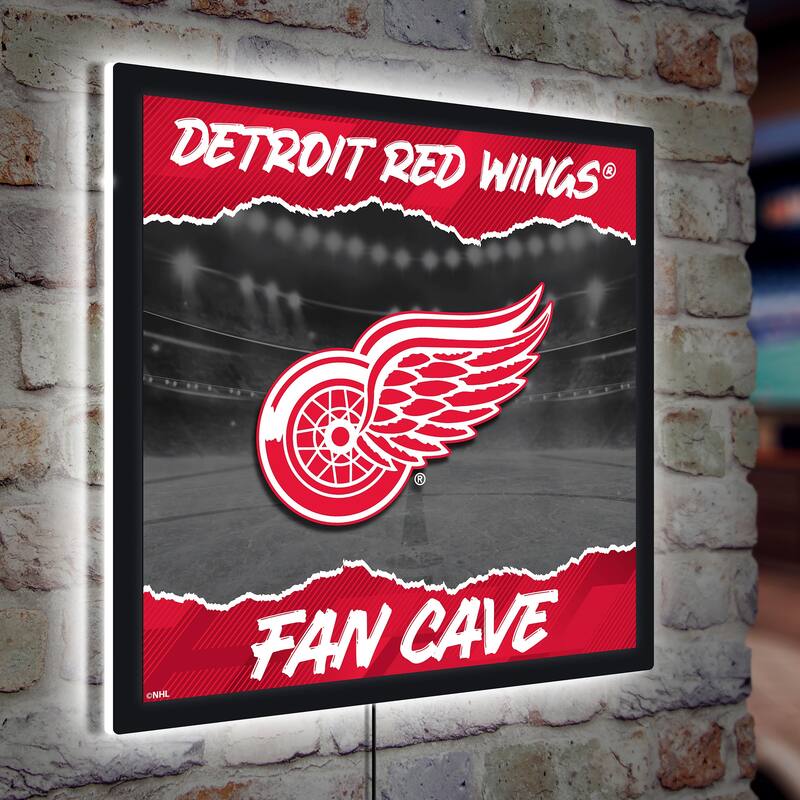 Detroit Red Wings LED Lighted Sign - Grey