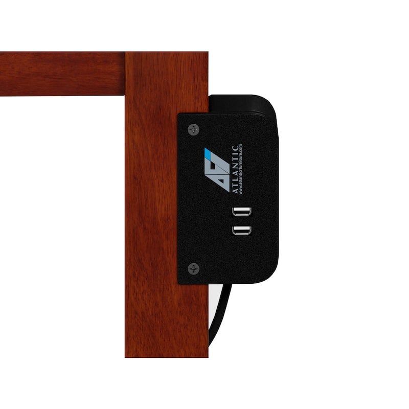 Walnut Desk - 48" L x 24" W Solid Wood Desk with USB Charger - Modern Writing Computer Table
