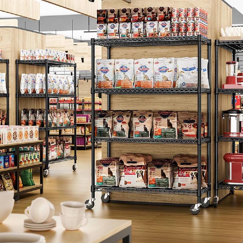 Industrial Metal Shelving, 4-Tier Storage Rack for Garage, Pantry, Warehouse and Basement