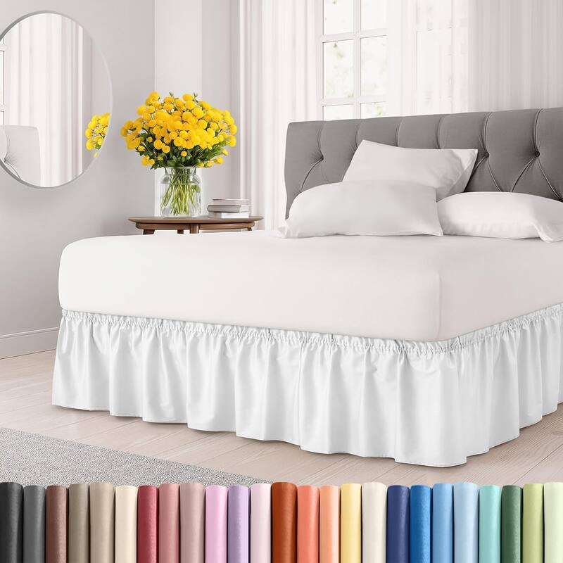 12-Inch Bed Skirt for Queen-Size Bed - White