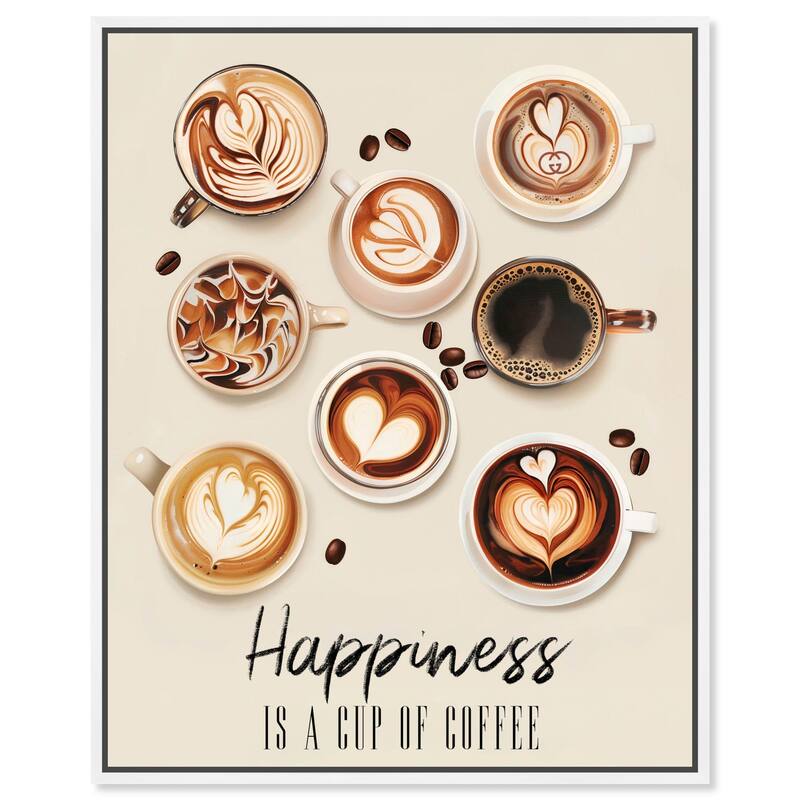 68945 Coffee Cup Collection Canvas by Art Remedy - White - 12" x 12"