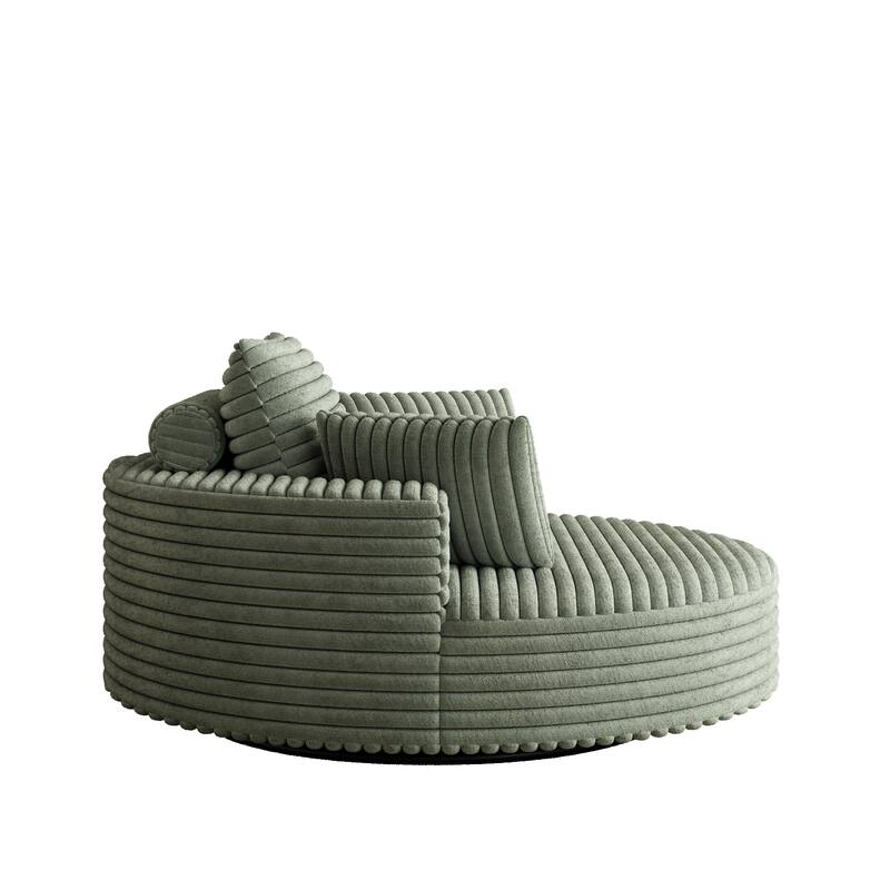 55" Luxury Swivel Chair - Plush Chenille Upholstery with 360° Rotation, Fluffy Modern Design for Living Rooms & Home Theaters