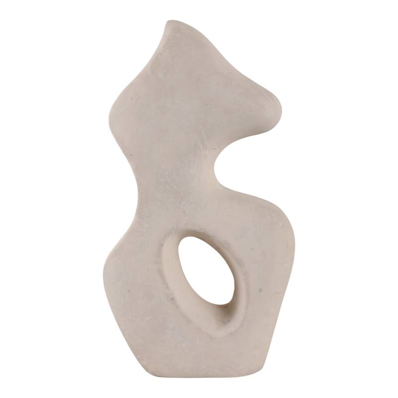 Pottery Abstract Sculpture with Curved Silhouette and Artistic Design