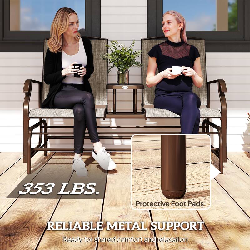 Outsunny Steel/Fabric 2-person Outdoor Swing Glider