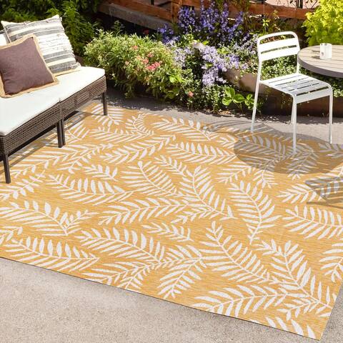 JONATHAN Y Galon Palm Frond Indoor/Outdoor Area Rug