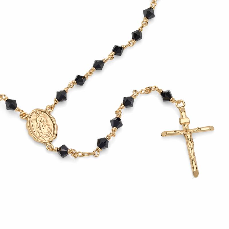 Platinum or Gold Plated Sterling Silver Rosary Made With Austrian Crystals by Roberto Martinez
