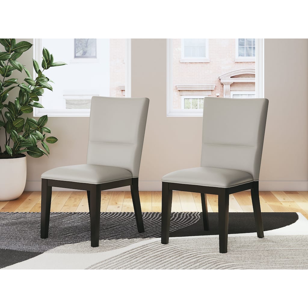 Signature Design by Ashley Glinari White/Black Dining Upholstered Side Chair (Set of 2) - 19.75" W x 24.5" D x 36.88" H