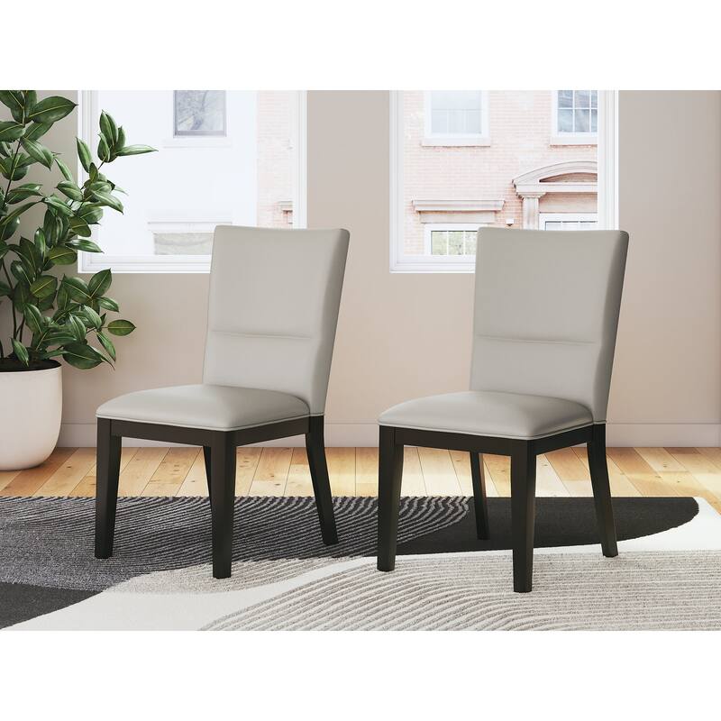 Signature Design by Ashley Glinari White/Black Dining Upholstered Side Chair (Set of 2) - 19.75" W x 24.5" D x 36.88" H - Short - 19.75" W x 24.5" D x 36.88" H - Black/White - Set of 2