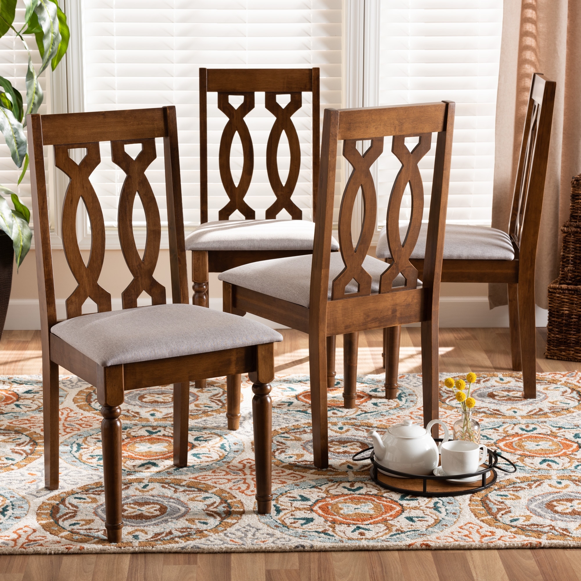 Cherese Modern and Contemporary 4-Piece Wood Dining Chair Set
