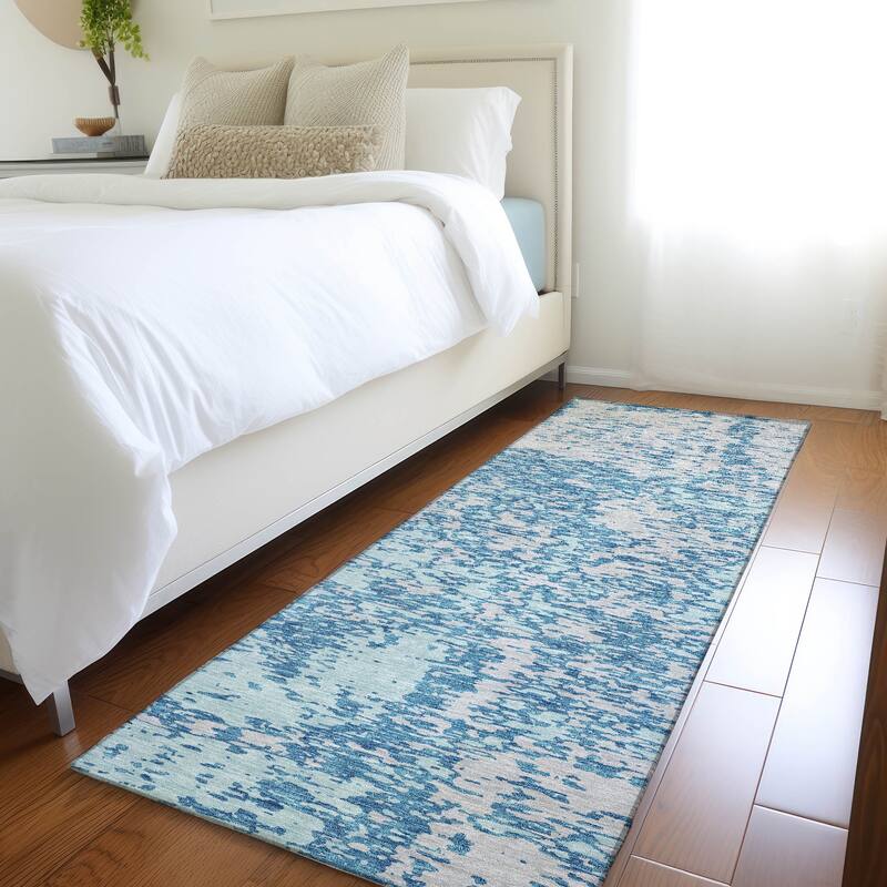 Premium Washable Super Soft Abstract Pixels Mayfield Rug - Teal - 2'3" x 7'6"
