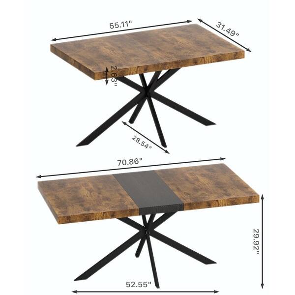 Retro Rectangular Dining Table with Carole Top and Black Embossed ...