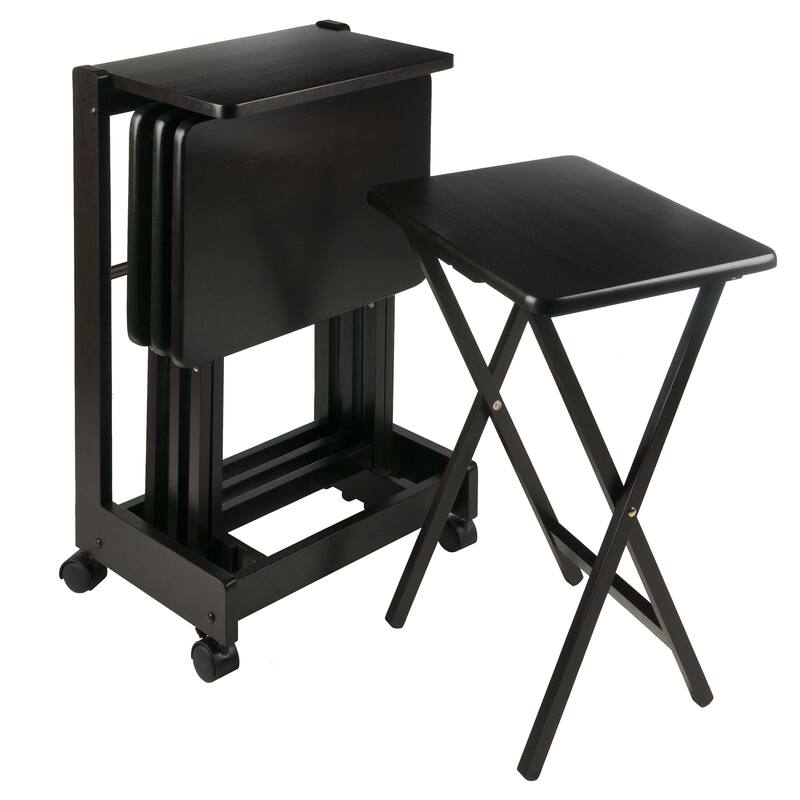Brienda 5-Pc Snack Table Set, Flip Top - 19.13 x 14.17 x 32.2 inches