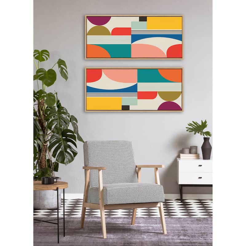 Kate and Laurel Sylvie MCM Pattern Framed Canvas by Rachel Lee