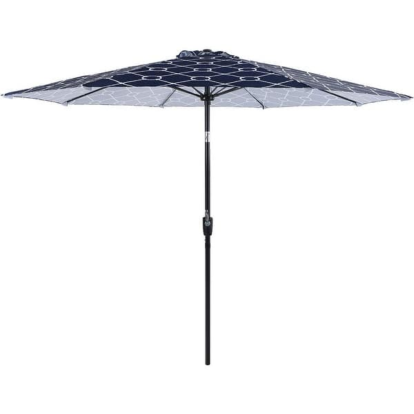 Shop Black Friday Deals On Sophia William 9ft Auto Tilt Outdoor Patio Umbrella Market Umbrella With 8 Fiberglass Ribs Navy Overstock 31058347