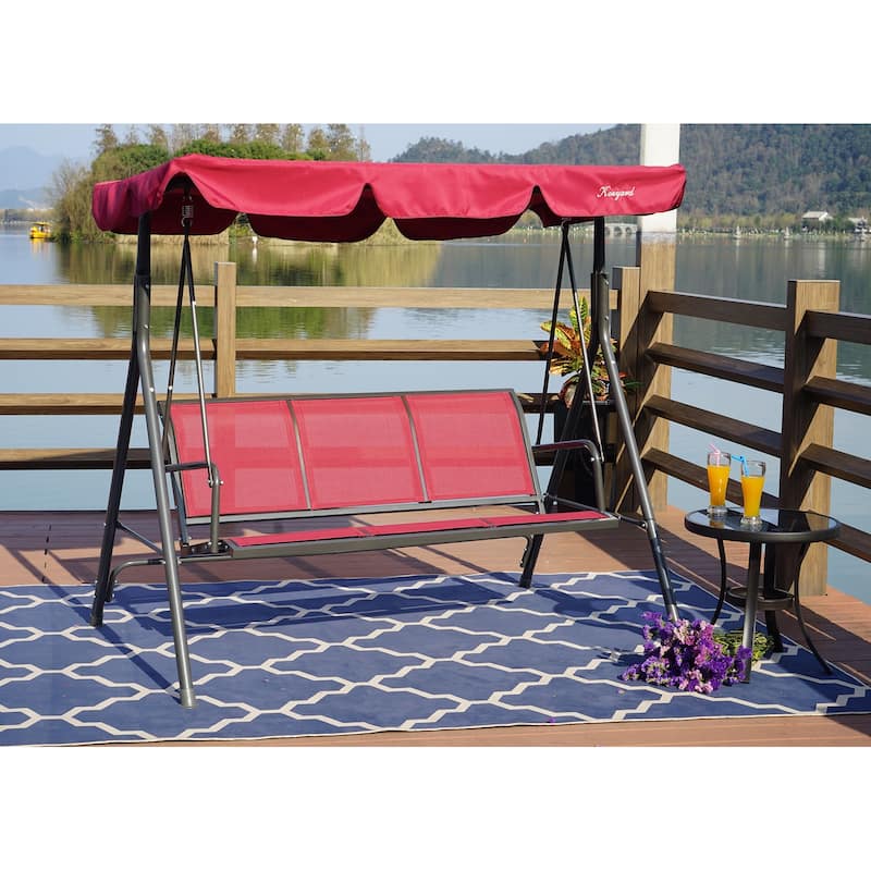 Kozyard Belle 3-person Outdoor Patio Swing with Canopy