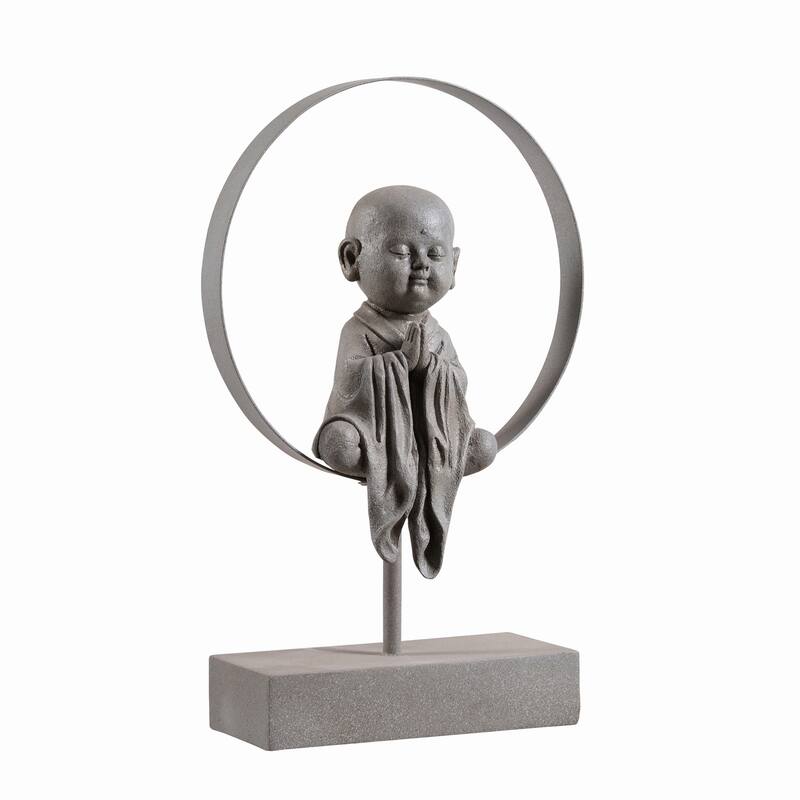 Little Monk Tabletop Decoration - 16.5" - Gray