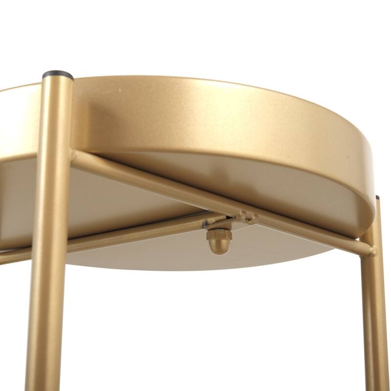 2-Tier Metal Plant Stand with 2 Round Trays