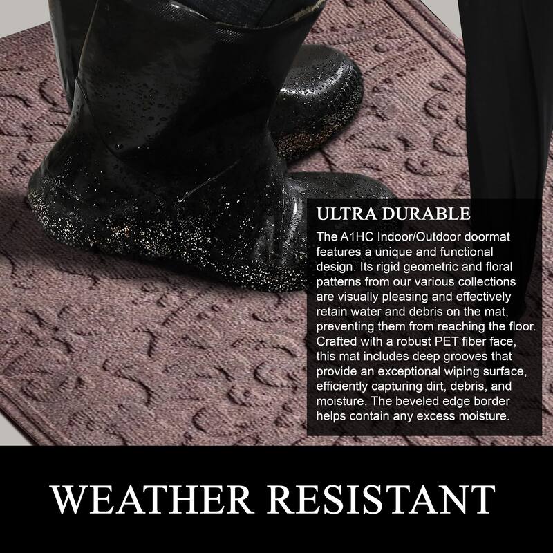 A1HC New All Weather Superior Dirt and Moisture Absorbing Polypropylene Door Mat with Non-Slip Backing for Inside Outside Use