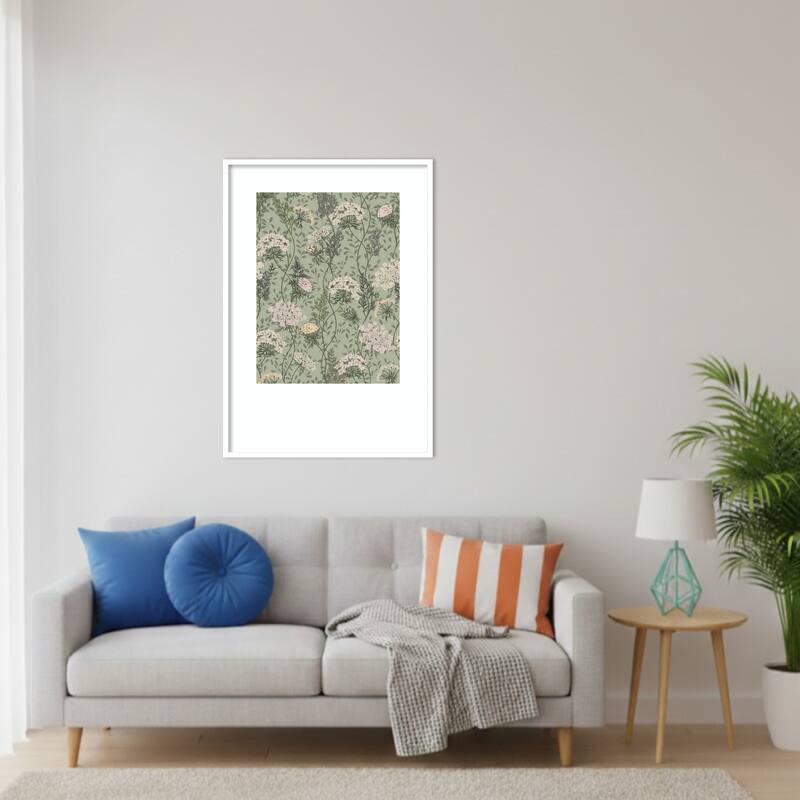 Floral Serenity by Annick Wood Framed Wall Art Print
