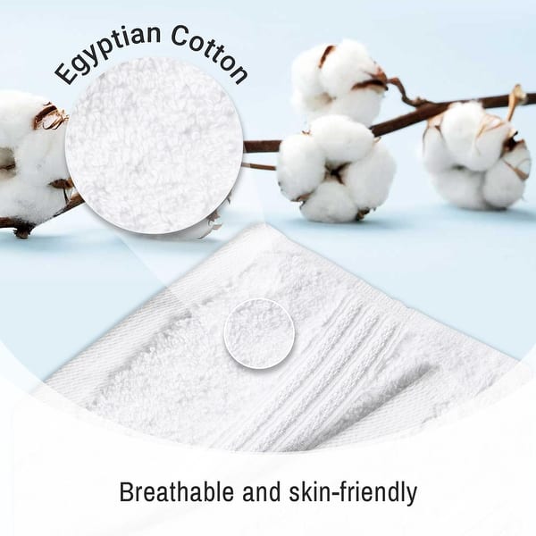 Superior Egyptian Cotton Absorbent Medium Weight Towel Set - 6-Piece - White