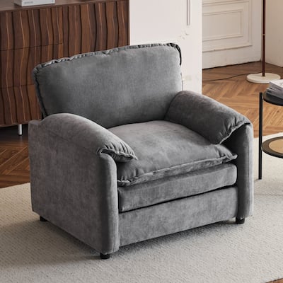 38" Oversized High Back Chenille Lounge Chair with Thick Cushions