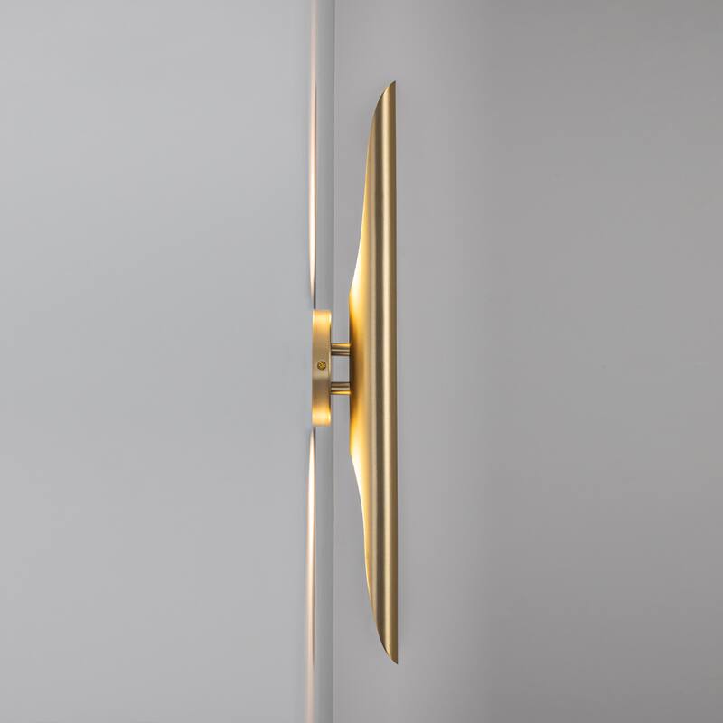 23.6-inch Modern Minimalist Aluminum Linear Cylinder Geometric Wall Light Integrated LED Bathroom Vanity Light