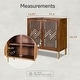 preview thumbnail 3 of 4, COZAYH Mirror Fronts Rustic Farmhouse Accent Cabinet with Geometric Overlays