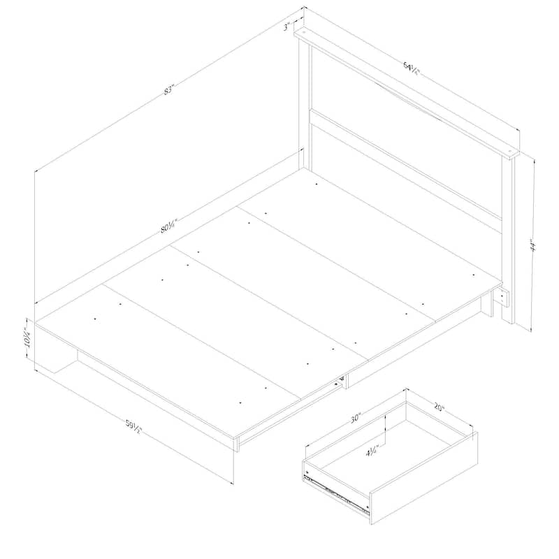 South Shore Step One Bed and Headboard Set