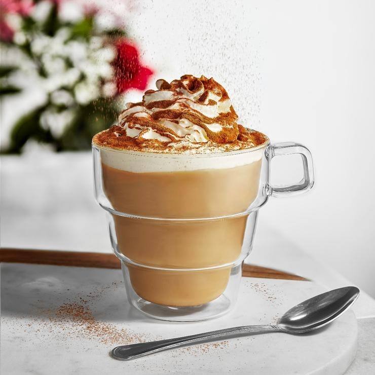 JoyJolt Palo Double Wall Stackable Coffee Glasses, 16 Oz Set of 2 - 15.9 oz