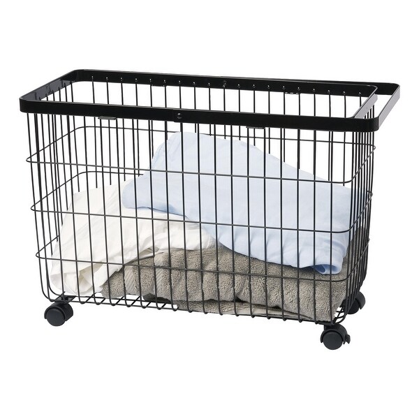 YOCK-YOCK in Clothes Basket ピーターラビット Yamazaki Home Rolling Wire Basket, Steel, 9.8 gallons, 35