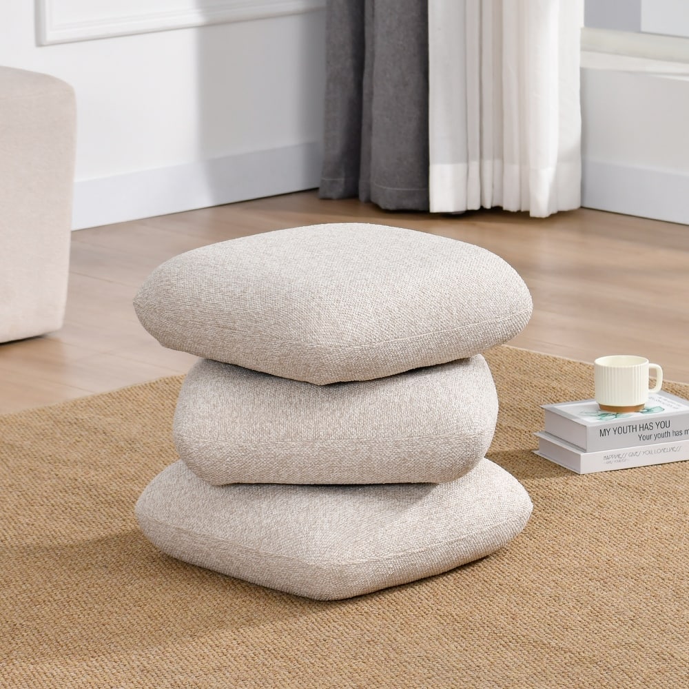 Modern 360° Swivel Multi-Layer Upholstered Ottoman