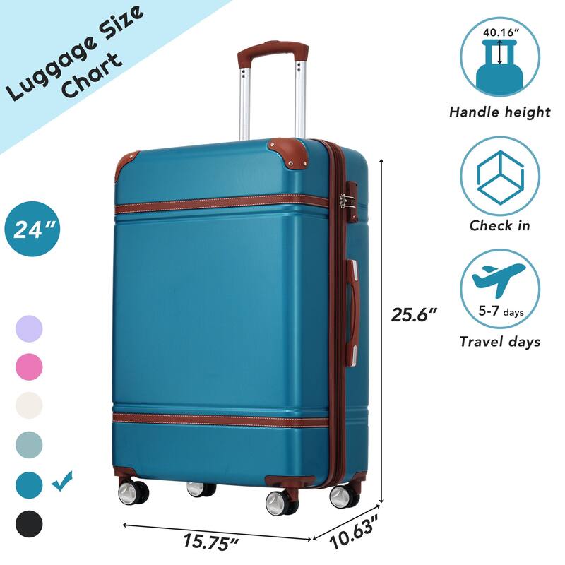 1 Piece 20''/24''/28'' Luggage with TSA lock, Expandable Lightweight Suitcase with Spinner Wheels for Travel
