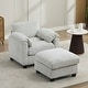 preview thumbnail 7 of 96, Modern Couduroy Modular Sectional Sofa Couch with Ottoman for Living Room Light Grey/1 Seat & 1 Ottoman - Symmetrical