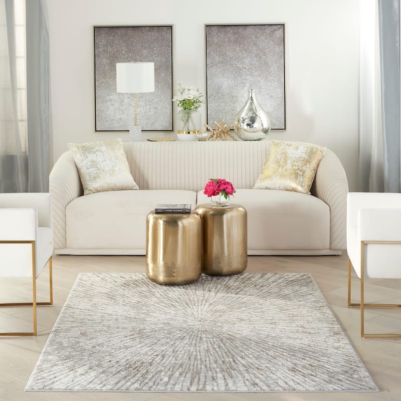 Nourison Home Metallic Modern Abstract Area Rug - On Sale - Overstock ...