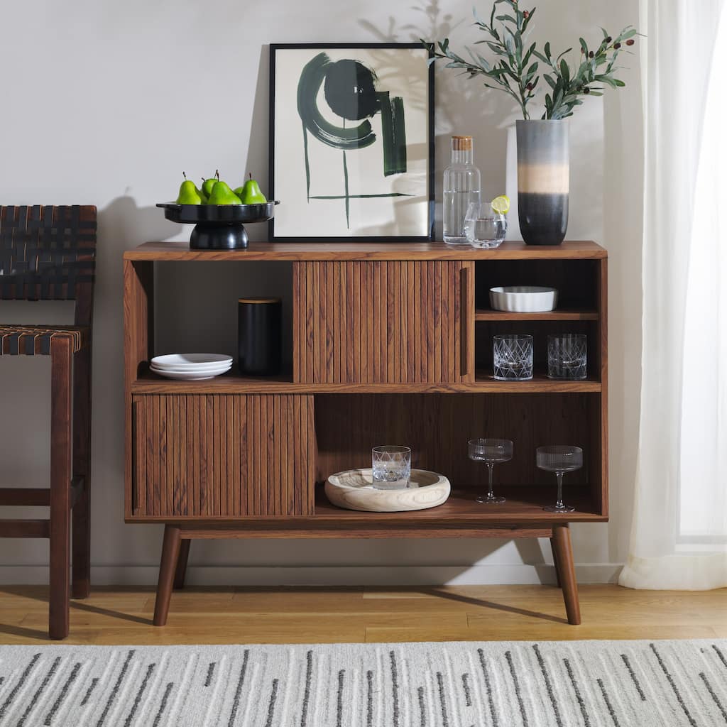 SAFAVIEH Kaley Sliding Door Entertainment Media Stand (Fits Up To 50" Flatscreen TV) - 43.1 In. x 14.6 In. x 34.4 In.