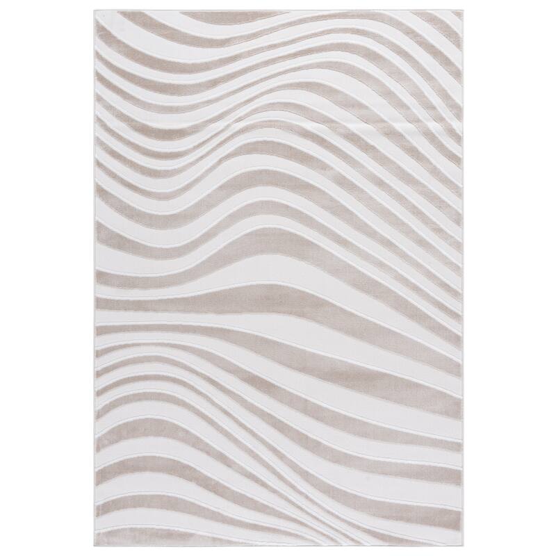 SAFAVIEH Saylor Wakana Modern Rug - Beige White/Ivory - 5'5" x 7'7"